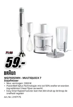 MediaMarkt Braun MQ7035IWH - MULTIQUICK 7 Staafmixer aanbieding