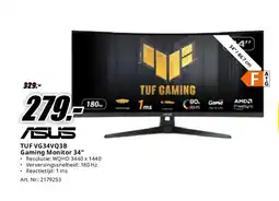 MediaMarkt Asus TUF VG34VQ3B Gaming Monitor 34” aanbieding