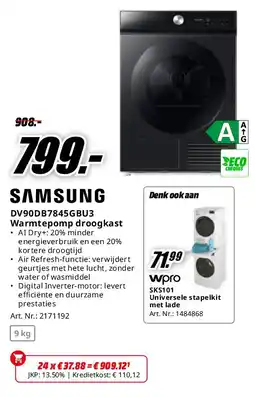 MediaMarkt Samsung DV90DB7845GBU3 Warmtepomp droogkast aanbieding