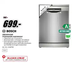 MediaMarkt Bosch SMS4EAI28E Vrijstaande vaatwasser aanbieding