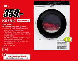 MediaMarkt Koenic KTD 9336 C Warmtepomp droogkast aanbieding
