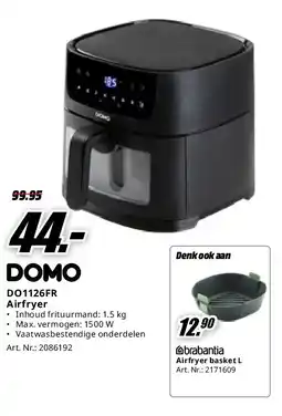 MediaMarkt DOMO DO1126FR Airfryer aanbieding