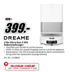 MediaMarkt Dreame L10s Ultra Gen 2 Wit Robotstofzuiger aanbieding