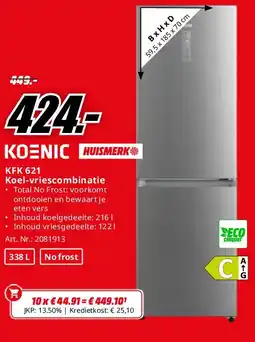 MediaMarkt Koenic KFK 621 Koel-vriescombinatie aanbieding