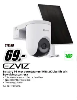 MediaMarkt Battery PT met zonnepaneel HB8 2K Lite Kit Wit Bewakingscamera aanbieding