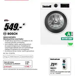 MediaMarkt Bosch WGG244ZMFG Wasmachine voorlader aanbieding