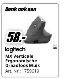 MediaMarkt logitech MX Verticale Ergonomische Draadloos Muis aanbieding