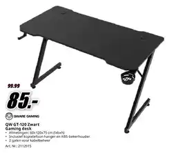 MediaMarkt QW GT-120 Zwart Gaming desk aanbieding