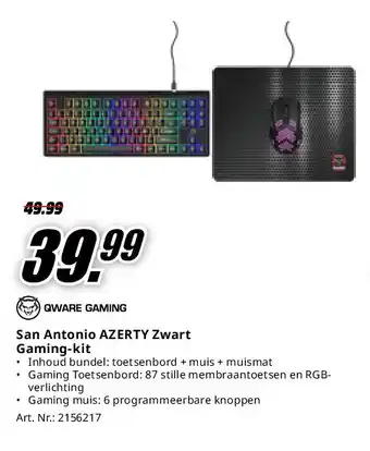 MediaMarkt San Antonio AZERTY Zwart Gaming-kit aanbieding