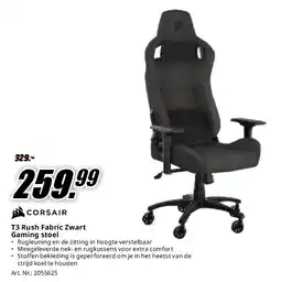 MediaMarkt T3 Rush Fabric Zwart Gaming stoel aanbieding