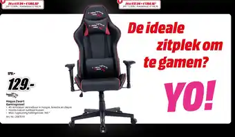 MediaMarkt Hogus Zwart Gamingstoel aanbieding