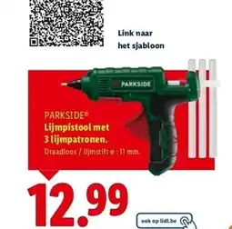 Lidl Parkside lijmpistool met 3 lijmpatronen. aanbieding