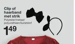 Zeeman Clip of haarband met strik aanbieding