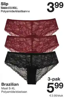 Zeeman Brazilian Maat aanbieding