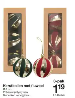 Zeeman Kerstballen met fluweel aanbieding