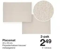 Zeeman Placemat aanbieding