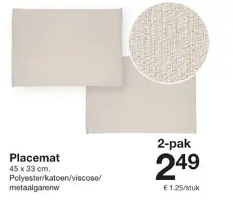 Zeeman Placemat aanbieding