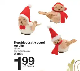 Zeeman Kerstdecoratie vogel op clip aanbieding