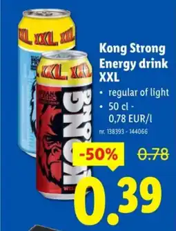 Lidl Kong Strong Energy drink XXL aanbieding