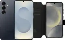 Coolblue Samsung Galaxy S25 128 Go Argent 5G + BlueBuilt Book Case Noir aanbieding