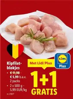 Lidl Kipfilet blokjes aanbieding