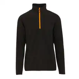Decathlon Heren fleece top met halve rits (Zwart/Oranje Pop) aanbieding