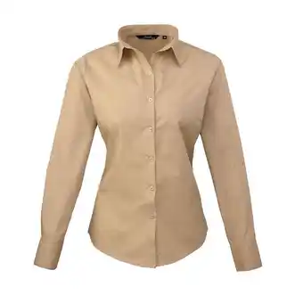 Decathlon Dames Popeline Blouse met Lange Mouwen (Khaki) aanbieding
