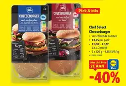 Lidl Chef select cheeseburger aanbieding
