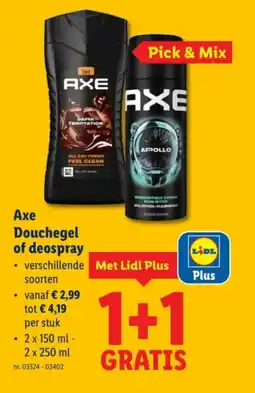 Lidl Axe Douchegel of deospray aanbieding