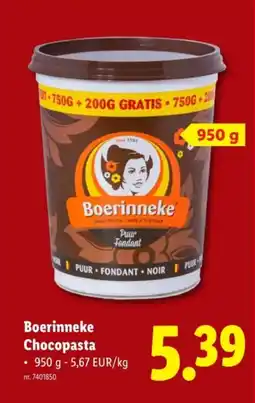 Lidl Boerinneke Chocopasta aanbieding