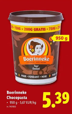 Lidl Boerinneke Chocopasta aanbieding