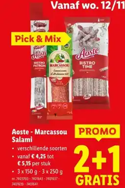 Lidl Aoste marcassou salami aanbieding