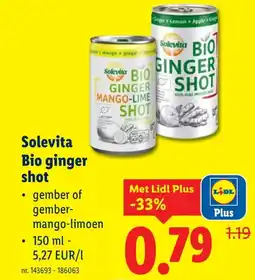 Lidl Solevita Bio ginger sho aanbieding