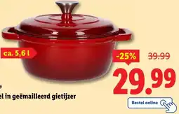Lidl SILVERCREST Pan met deksel in geëmailleerd gietijzer aanbieding