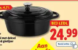 Lidl SILVERCREST Stoofpan ovaal met deksel in geëmailleerd gietijzer aanbieding