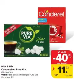 Carrefour Pick & Mix Canderel en Pure Via aanbieding