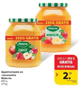 Carrefour Appelcompote en -mousseline Materne aanbieding