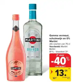 Carrefour Gamma vermout, schuimwijn en 0% Martini aanbieding