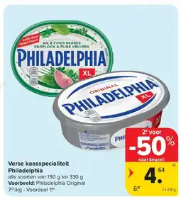 Carrefour Verse kaasspecialiteit Philadelphia aanbieding
