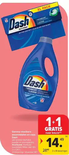 Carrefour Gamma vloeibare wasmiddelen en caps Dash aanbieding