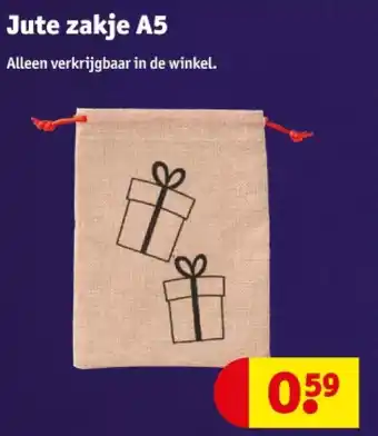 Kruidvat Jute zakje A5 aanbieding