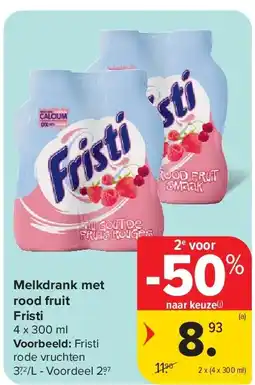 Carrefour Melkdrank met rood fruit Fristi aanbieding