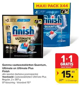 Carrefour Gamma vaatwastabletten Quantum, Ultimate en Ultimate Plus Finish aanbieding