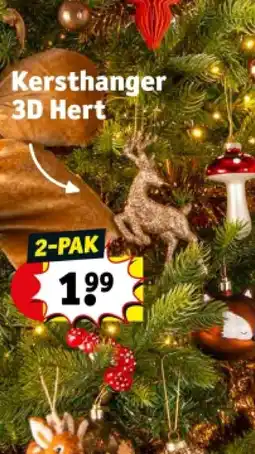 Kruidvat Kersthanger 3D Hert aanbieding