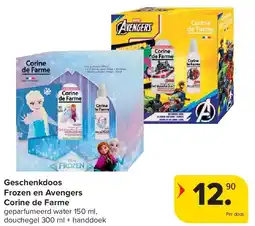 Carrefour Geschenkdoos Frozen en Avengers Corine de Farme aanbieding