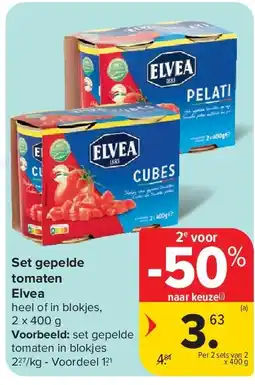 Carrefour Set gepelde tomaten Elvea aanbieding