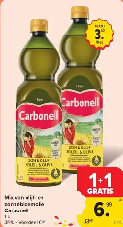 Carrefour Mix van olijf- en zonnebloemolie Carbonell aanbieding
