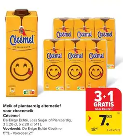Carrefour Melk of plantaardig alternatief voor chocomelk Cécémel aanbieding