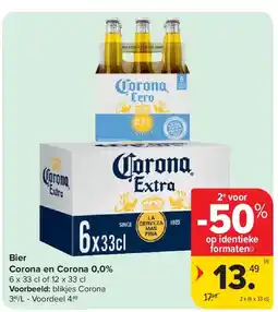 Carrefour Bier Corona en Corona 0,0% aanbieding