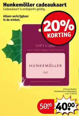Kruidvat Hunkemöller cadeaukaart aanbieding